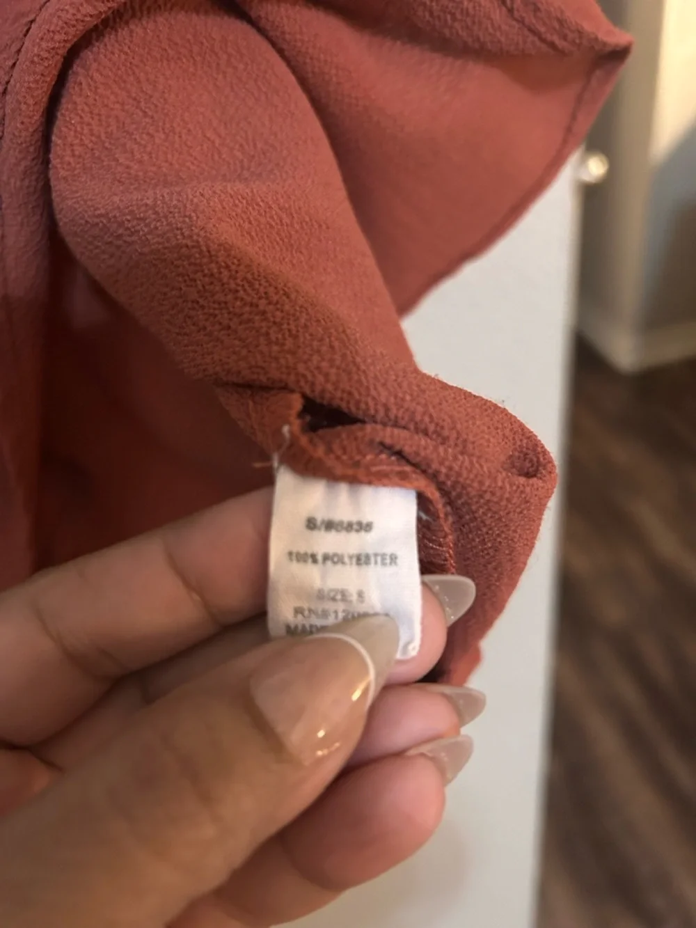 Mind Code Rust Ruffle Cold-Shoulder Cami - Picture 3 of 4